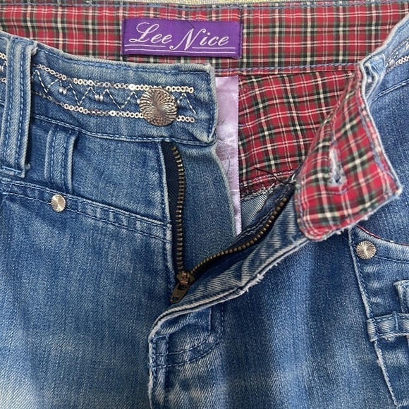 LEE Nice Light Blue Wash Sequinned/Metal Detailed Straight Jeans Size 28 - Picture 6 of 15